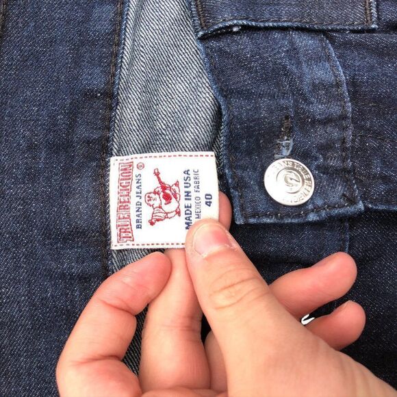 Brand New True Religion Jeans Size 40 BOOTCUT RAINBOW Blue - Picture 5 of 10